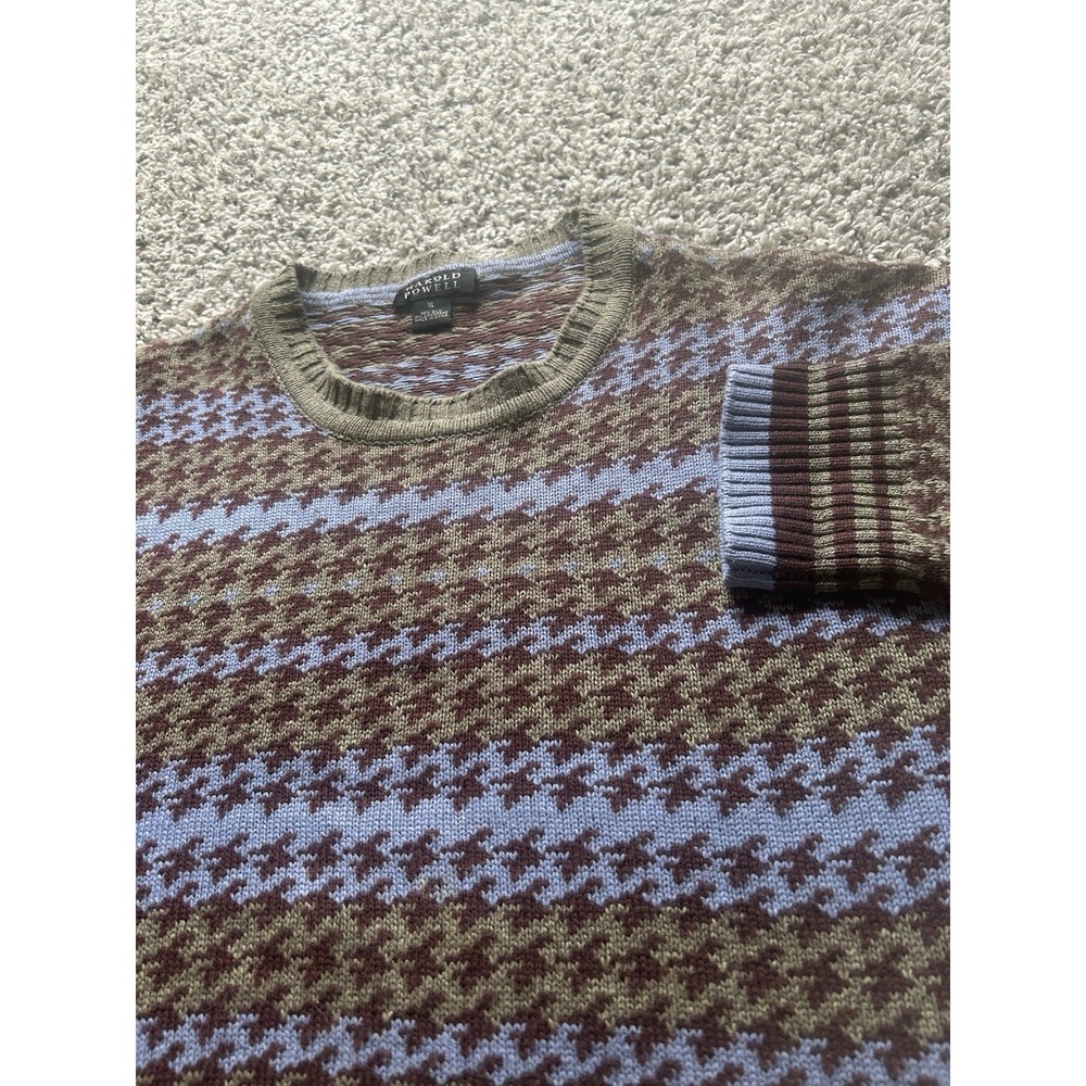 Harold Powell Men's XL Long Sleeve Pullover Sweater Silk Cashmere Blend